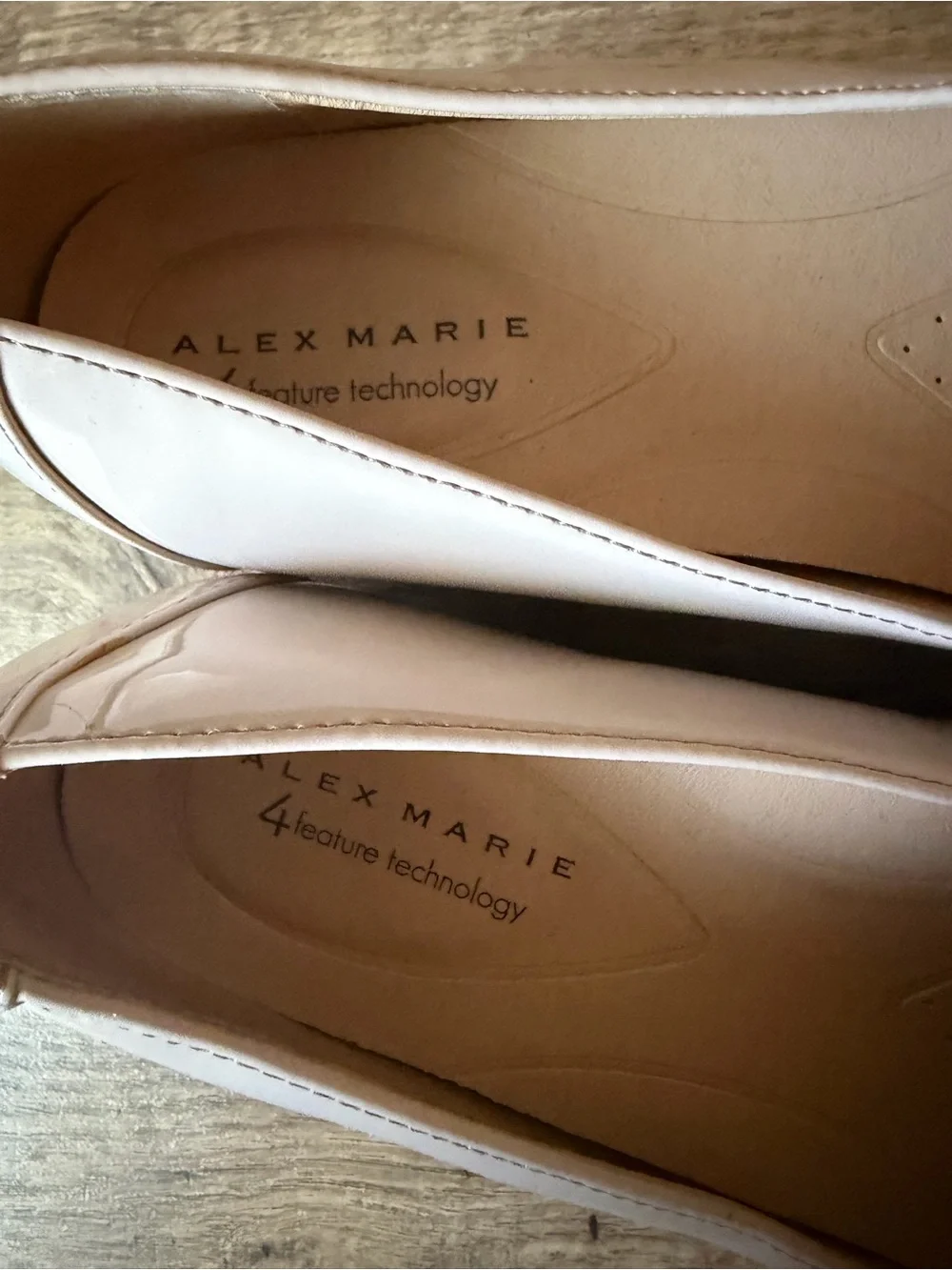 Alex Marie Nude Patent Pearl Loafers | Size 9.5 | pale blush pearl embellishment